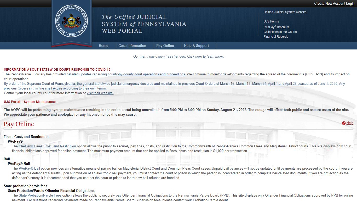 Pay Online - Pennsylvania's Unified Judicial System