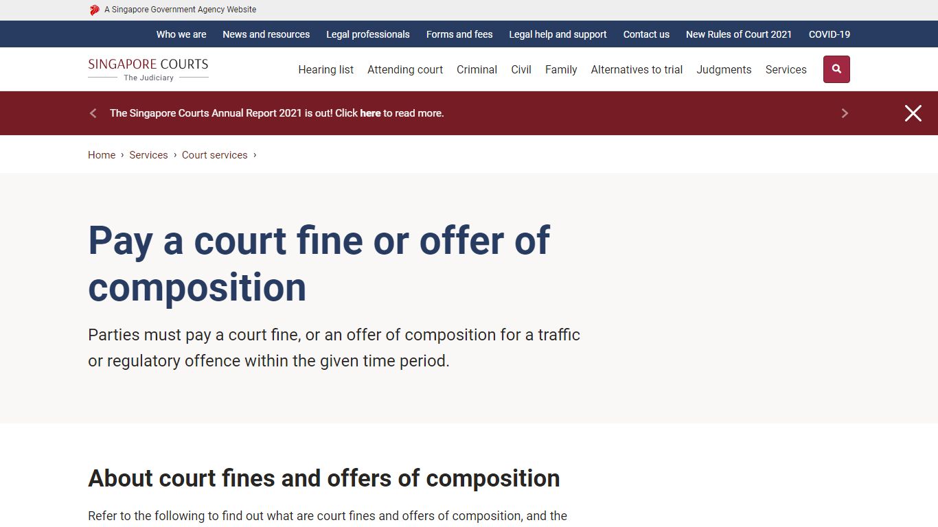 Pay a court fine or offer of composition